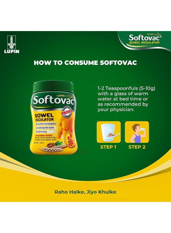 Softovac Bowel Regulator 250g - 100% Natural Actives: High Fiber Formula enriched with Sonamukhi, Harad, Mulethi, Saunf etc. - Image 5